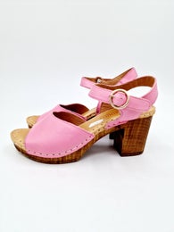 Ten Points Amelia pinkki nahka puupohja sandaali koko 37