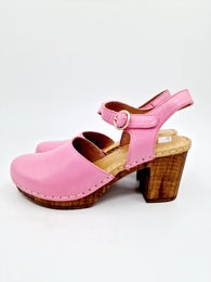 Ten Points Amelia pinkki nahka puupohja umpik&auml;rki sandaali koko 37