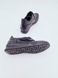 Rieker musta nahka/kangas lenkkari k&auml;velykenk&auml; koko 37