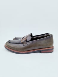 Ara Kent vihre&auml; nahka loaferi koko 4&frac12;