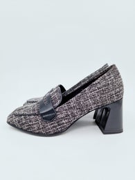 Tamaris musta harmaa korollinen loaferi koko 37