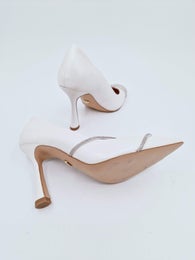 Tamaris H&S valkoinen nahka avokas "timantti nauha" koko 37