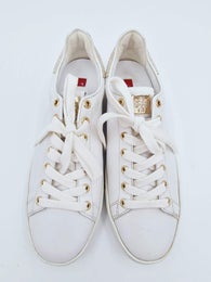 H&ouml;gl  Glammy valkoinen nahka tennari "timantit" koko 4&frac12;