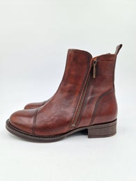 Ten Points Pandora ruskea nahka chelsea nilkkuri vetoketju koko 37