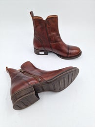 Ten Points Pandora ruskea nahka chelsea nilkkuri vetoketju koko 37