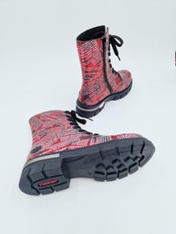 Rieker kiilt&auml;v&auml;n punainen "printtikuosi" maihari koko 37