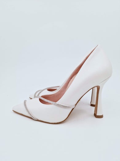 Tamaris H&S valkoinen nahka avokas "timantti nauha" koko 37