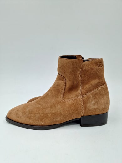 Tamaris ruskea mokka nahka bootsi nilkkuri pieni korko koko 37