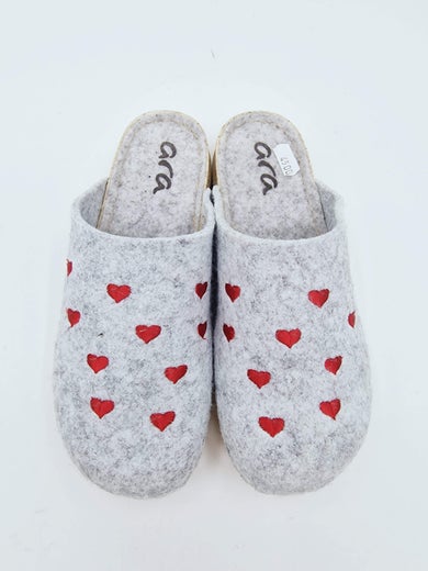 Ara vaalean harmaa huopainen kotitossu syd&auml;mill&auml; koko 37