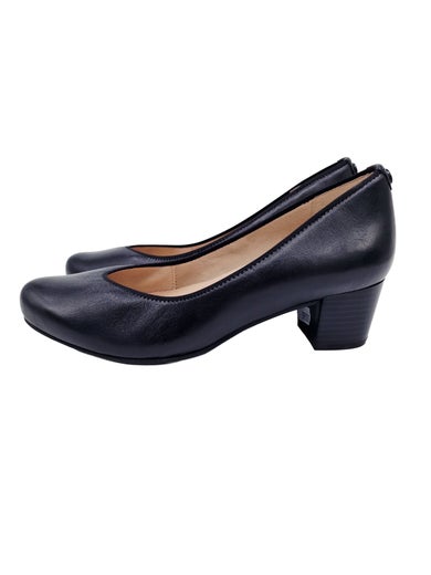 Caprice  musta nahka avokas pieni korko leve&auml; lesti koko 37